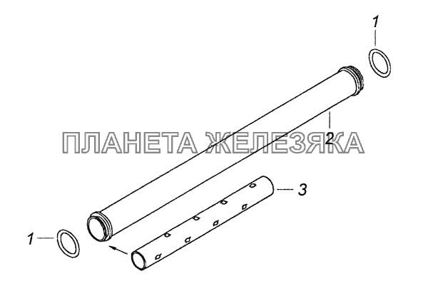 740.101498 Трубка сапуна с втулкой КамАЗ-6520 (Euro-2, 3)